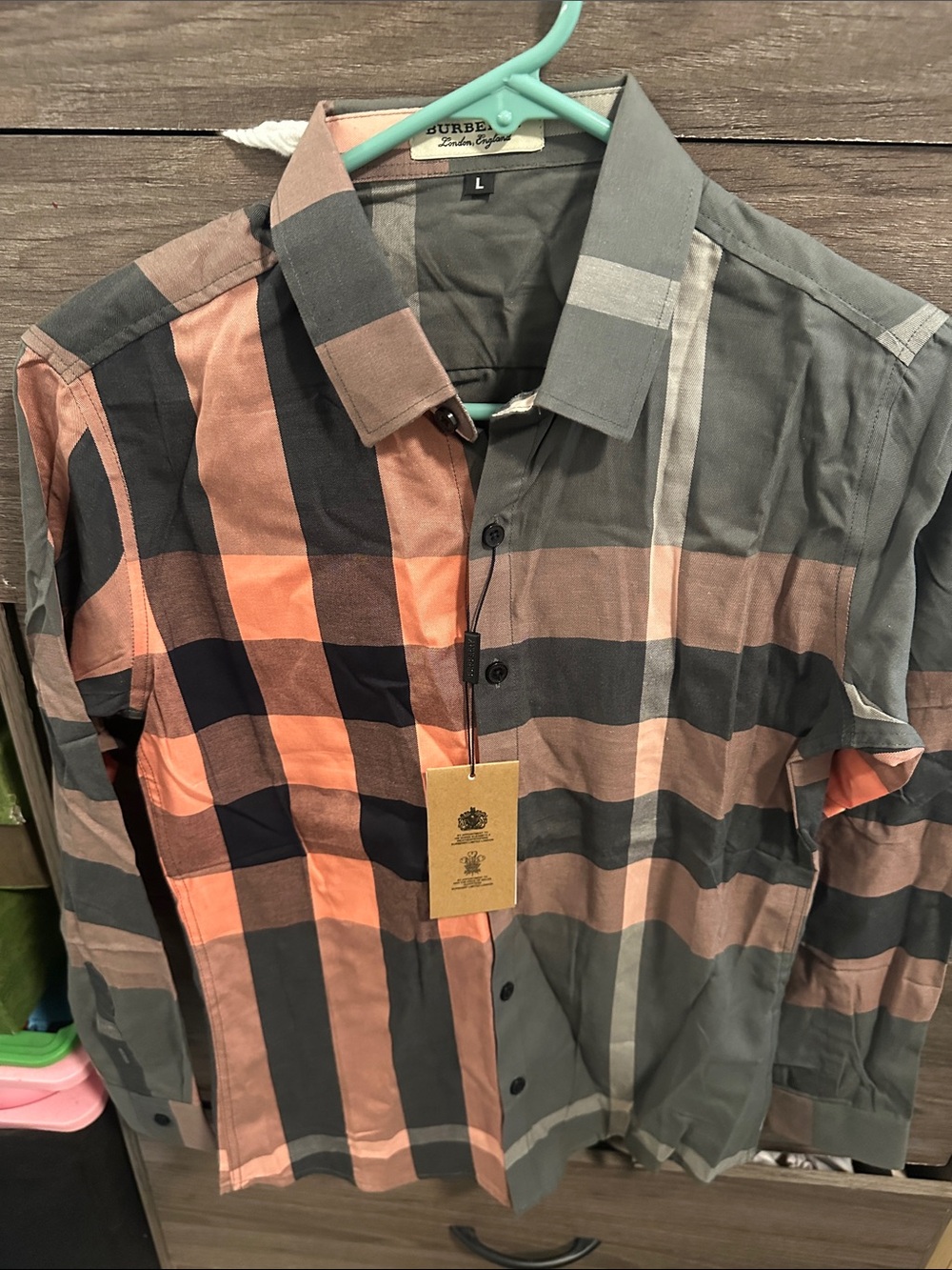 Long-Sleeve Plaid Button-Up Shirt size XS